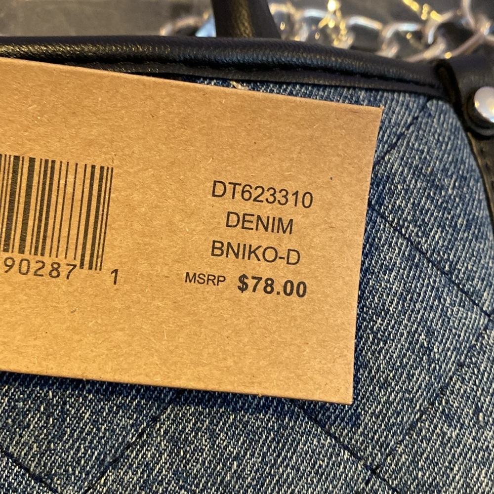 BNWT Steve Madden Bniko-D Denim Satchel Bag - Picture 3 of 8